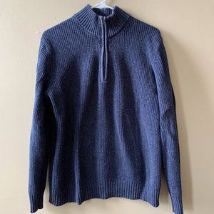 Calvin Klein 1/4 Zip Blue Sweater (M)